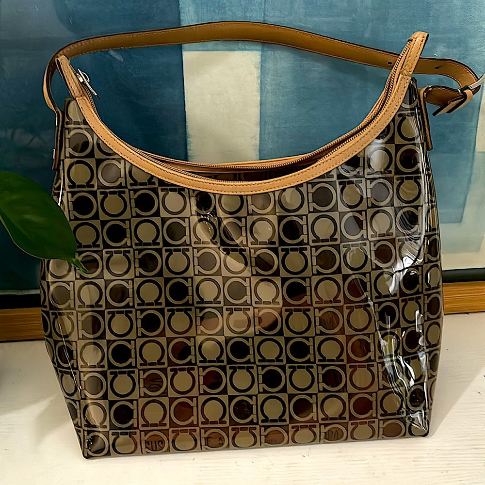 SALVATORE FERRAGAMO Translucent Gancini Logo Shoulder Bag